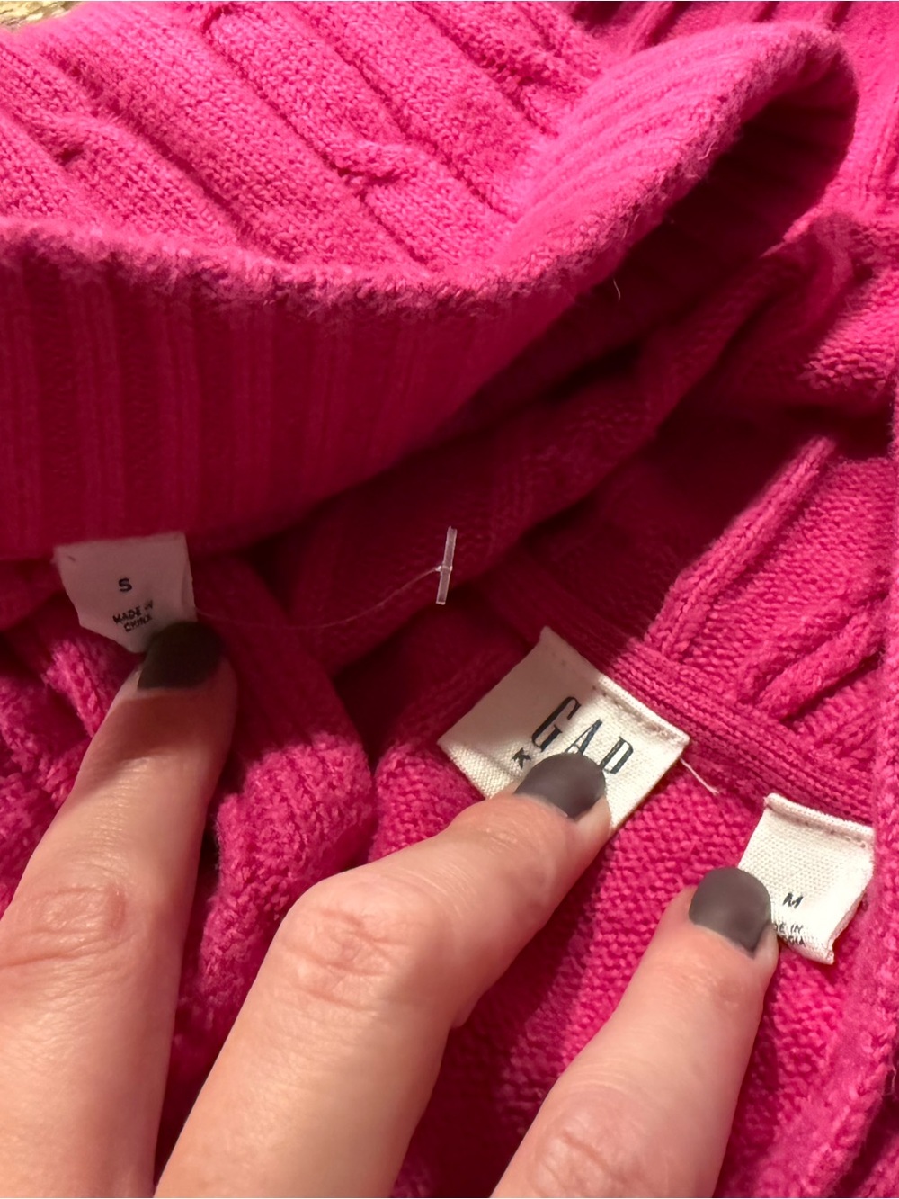 GAP Girls Hot Pink Ribbed Sweater - Classic Cable Knit